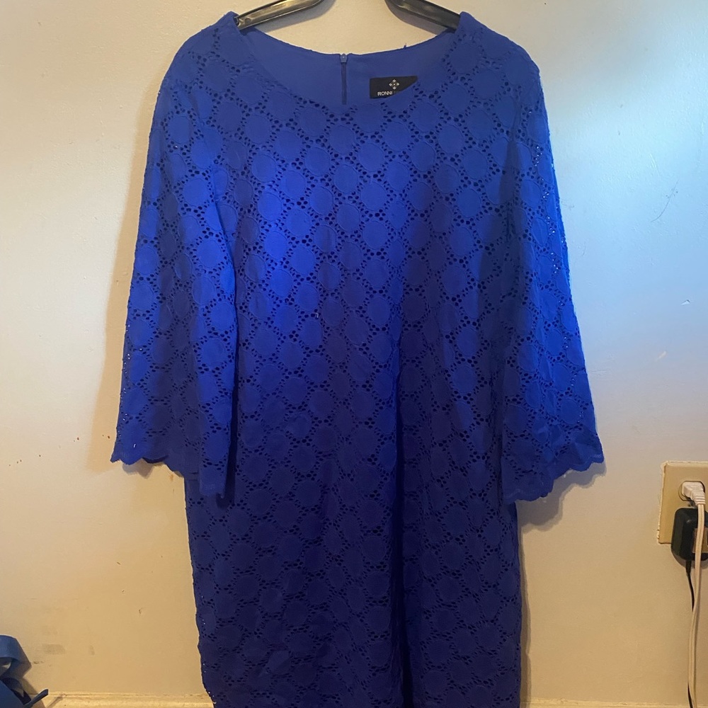 Blue Formal Knee Length Dress
